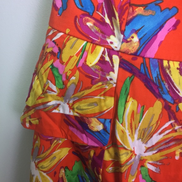 ⭐️ Chris McLaughlin Orange Tropical Dress Sz 10 - Picture 2 of 5